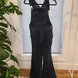 Wide Leg Denim Overalls